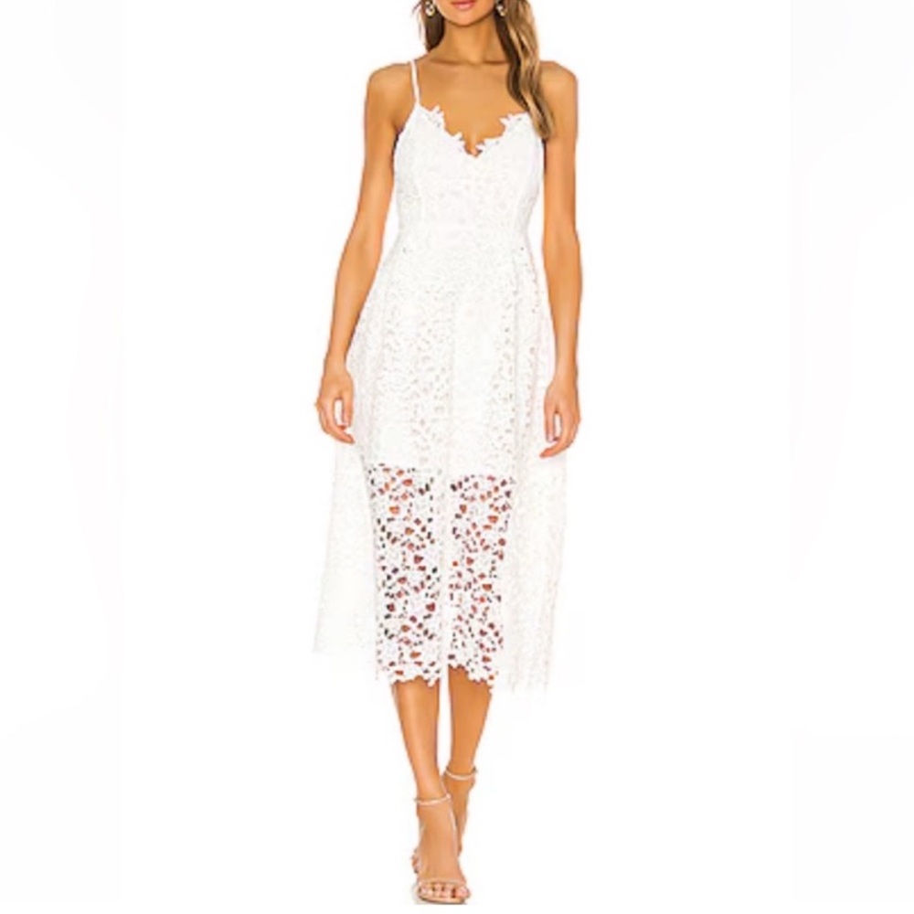 Astr White Lace Maxi Dress